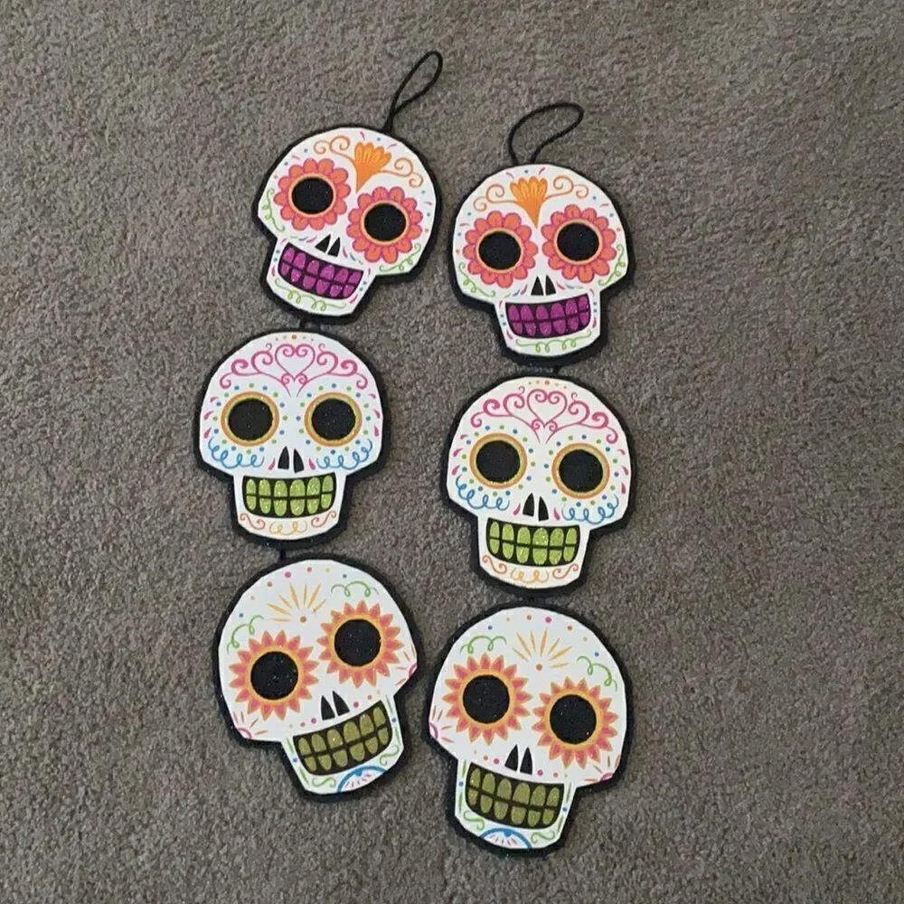 Halloween Sugar Skull Wall Signs NWT